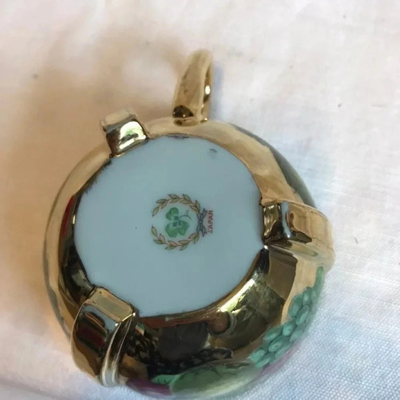 Vintage Made in Japan Hand Fruity Painting Teacup No Plate Golden Art Decor - Picture 2 of 8